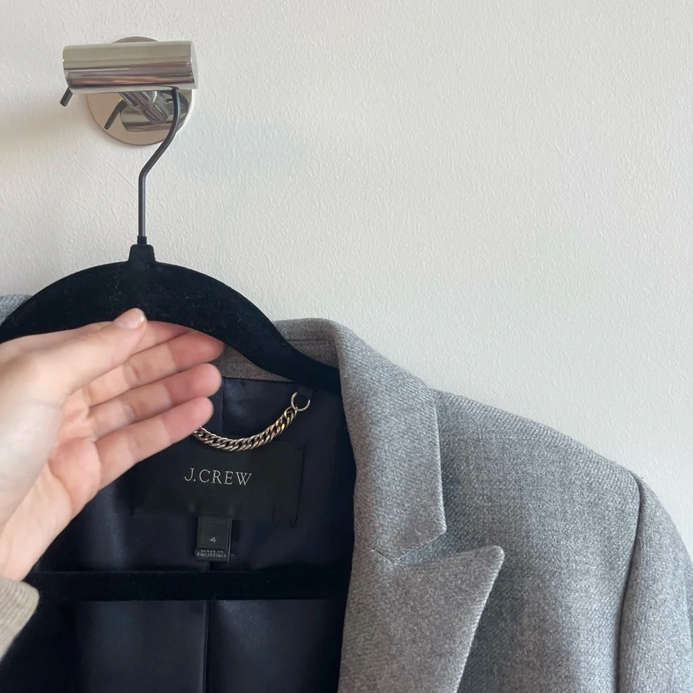J. Crew Light Gray Single-Button Pea Coat - Picture 6 of 9